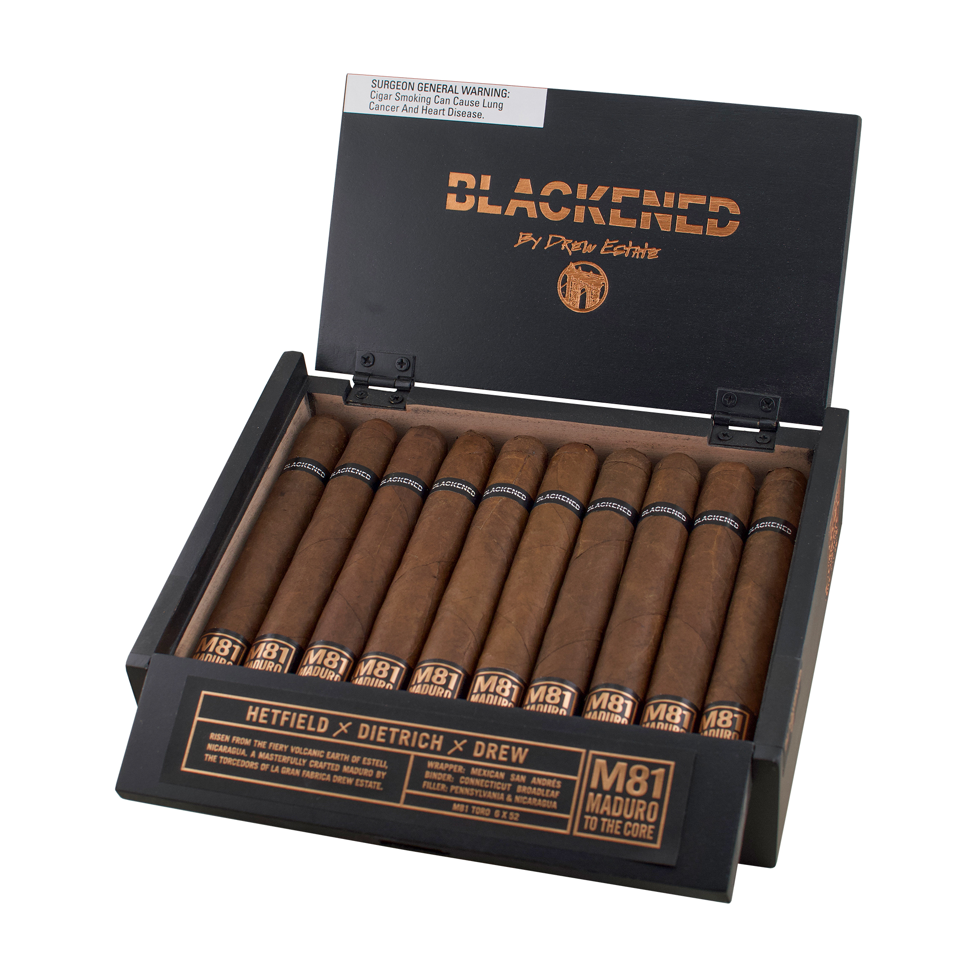 Blackened M81 Toro Cigar - Box
